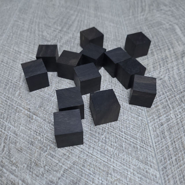 (13개) 19mm 아프리카 흑단 묵주 염주 구슬깎기 주사위 만들기용 깍두기 미니 큐브 세트